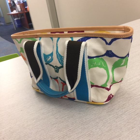 Coach Signature Scribble Mini Tote VIBRANT Colors! - Picture 4 of 8
